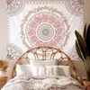 Wandteppiche Mandala Wandteppich Ästhetik Bohemian Wandteppich Wand Hanging Pink Blumenmedaille Tapisserie Bohemian Wandkunst Hippie