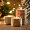 Ljusstakar retro rustika bröllop centerpieces dekor trähållare bas semester jul födelsedag bord te ljus