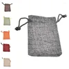 Drawstring 10 14cm Linen Hessian Sack Jewelry Pouch Bags 10Pcs