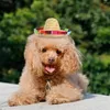 Dog Apparel 1PC Adjustable Multicolor Trim Funny Costume Sombrero Hat Mexican Party Supplies For Dogs Decoration Summer