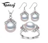 Fenasy 925 STERLING SILVER NATURAL Pearl Ruby Jewelry For Women Vintage Dangle Pendientes Collar de flores bohemio J1907186452798