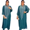 Etniska kläder Abayas för kvinnor Dubai Luxury 2024 Chiffon Boubou Muslim modeklänning Kaftan Marocain Wedding Party Eccesions Djellaba