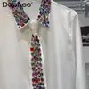 Camicette da donna industria pesante camicia colorata di strass cravatta 2024 POLO POLO COLLAR CANSEVE LUSCA PERLA NERO PERCOLA