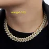 Het försäljning unisex kubansk halsband högkvalitativ hiphop smycken 12mm legering i halsbands kategori isad ut diamant kubansk kedja