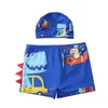 Criança de roupas de banho de criança vendendo baús de natação boxer boxer pequeno e grande cartoon dinossauros de cartoon clogodiles european garoto americano Bab otzav