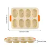 Moulds 8 Grids NonStick Silicone Cake Mold French Bread Mould Heat Resistant Burger Muffin Pan Tray Cupcake Kitchen Diy Baking Mold