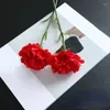Fleurs décoratives Carnation artificielle Branche unique de simulation réaliste fleur de soie cadeaux de la fête des mères