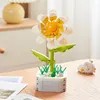 Dekorativa blommor Flower Building Block Kit Toys Immortal Potted Plant Assembling Ornament Home Decoration Children Birthday Christmas