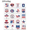 I8DK Tattoo Transfer 4th of July Temporary Tattoos 20 Sheets USA American Flag Waterproof Tattoos Stickers for Independence Day Patriotic Theme Party 240427
