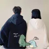 Heren Hoodies Sweatshirts Heren Hoodies Sweatshirts Spring/Summer Paar Hoodie Fun Dinosaur -print Hoodie Lange mouwen Sweatshirt Unishirt Unisex Y2K Top 240425