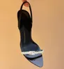 Sandały luksusowy projektant brokatowy kryształowe serce w kształcie palców u stóp ubiór wysokiej miłości sandał sxey serdeczne muły sandały kobiety obcasy 35-41 6 cm obcasy
