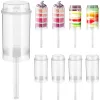 Moulds 20/40Pcs Push Up Cake Shooter Round Shape Clear Cake Holders Push Pops Plastic Containers with Lids for Ice Cream Baking Molding