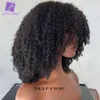 Perucas sintéticas curtas africanas torcidas peruca encaracolada com franjas de cabelo humano top top totalmente feito remi brasil borda 200 densidade q2404271