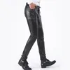 Pantalon pour hommes club club danse en cuir slim fit skinny leggings de moto
