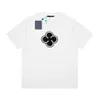 magliette da uomo rotondo girato ricamato e stampato in stile polare usura estiva con t-shirt di cotone puro di strada 3t5