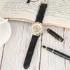 Armbanduhr manuelle mechanische Uhr für Männer Schwarz Leder Band Armbanduhr Männliche Uhren Pin Schnalle Geburtstag Valentinstag Geschenk Ehemann