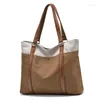 イブニングバッグ女性大容量ハンドバッグ販売コントラストカラーショルダートート2024ショッピングと旅行デザイナー