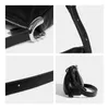 Sacs de soirée Mabula Design Simple Femmes Couleur solide Black Hobo Crossbody Sac Soft Pu Leather décontracté sac à main