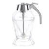 Dinnerware Liquid Dispenser Elegant Diamond-shaped Glass Honey With Stainless Steel Cover Leakproof Syrup Vinegar For Kitchen