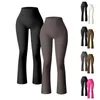 Pantaloni attivi 2pc Fashion Sporty leggings svasati Donne per palestra yoga in gamba alta gamba di bagliore casual gamba nera pancia da ballo rosso rosso