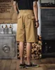 Shorts maschile oldyanup uomini gurkha vintage militare ad alta vita abbuffate ginocchina di navli pantaloni di qualità sciolta estate