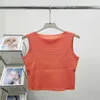 Camisoles Tanks Designer высококачественный 2024 летний новый французский стиль маленький ароматный вязаный вязаный жилет с камизоль