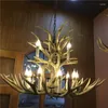 Lustres Soura Nordic Antler Lampe pendente American Retro Living Room Dining Villa Coffee Shop Clothing Store Decoration Chandelier