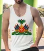 Herentanktops Haïtiaanse vlag Mouwloze tanktop T-shirt Franse Haïtiaanse Republiek Modieuze en leuke Haïtiaanse vlag T-shirt National Emblem T-shirtl2404