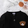 Rompers Newborn baby clothing from 0 to 18 months old cartoon bear small button baby long sleeved baby jumpsuitL24F