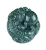 Fina smycken ren naturlig hand snidad grön jade säker rika onda sprit modiga trupper amulet häst halsband pendant8760134