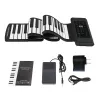 Teclados 88 key piano eletrônico MIDI USB CARGA PORTÁVEL ABS Flexível Teclado de silicone macio piano digital com chifre e pedal de sustentação