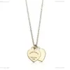 Ontwerper Tiffanyjewelry ketting liefde ketting 18k gouden luxe sieraden dubbele liefde ketting Valentijnsdag moeder'day cadeau ontwerper sieraden hanger 536