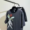 Designer de camiseta feminina Luo Jia 2024 Brand da marca de moda da primavera Condado Mandela Gras