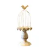 Candle Holders Birdcage Holder Candlestick Ornament White Vintage Bird Cage Carved Decoration Home Potted Flower Stand