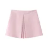 Frauenshorts sexy Seite Reißverschluss Mädchen Mini -Röte kausale Röcke Süße rosa Sommer Frauen Mode