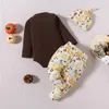 Clothing Sets Baby Boy My First Thanksgiving Day Clothes Set Turkey Print Romper Pants Hat 3 Pcs Infant Fall Winter Outfit