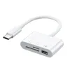 Adaptador tipo C para cartões de memória TF, CF, SD, OTG, gravador, Flash USB-C Compact, para iPad Pro, MacBook, USB tipo C, Card Reader