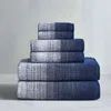 Toalha Luxury Cotton Signature Textura macia de 6 peças Definir sombra cinza e absorvente