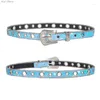 Ceintures 1pc Rhinestone Femmes Pu Leather Strap pour Western Cowboy Y2k Girls Fashion Belt Jeans Men