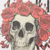 Projektant luksus Chaopai Classic New Skull Rose Print okrągły szyja pullover krótkie rękawowe koszulka moda marka High Street Spring Summer Para krótkie rękaw