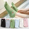 Women Socks 5 Figer Candy Color Cotton Five Finger Toe Breattable Soft Sock Girls Streetwear Split