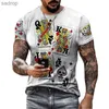 T-shirts voor heren zomerheren 3D-geprint t-shirt met clownpatroon modieuze o-neck korte mouwen hiphop plezier en gepersonaliseerde plus size losse topxw