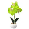 Decorative Flowers Artificial Orchid Bonsai Potted Simulation Phalaenopsis Home Office Balcony Garden Realistic For Outdoor Indoor