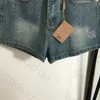 Letra de diamante sexy shorts mulheres moda moda clássica jeans de jeans largo de shorts largos