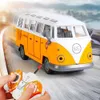 Electric/RC Car 1 30 Remote Control School Bus High Speed ​​4-Channel Tourist Bus Model Double Layered Tourist Bus Electric Car Childrens Toy Giftl2404