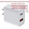 QC/PD Dual Fast Lades Mobiltelefon Ladegerät Dual Port Ladegerät Direkte Gebühr für Apple Android -Ladevorgaberadapter