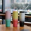 Water Bottles Car Cup Holder Tumbler Double-wall Insulated Glass Stainless Steel With Handle Straw Lid For Home Adults