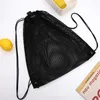 Storage Bags Portable Multifunctional Drawstring Mesh Gym Sports Basketball Shoulder Net Backpack 40 45cm Outdoor Beach Use Bag