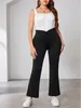 Spodnie Plus Size Spring Summer Flare Pant Women Wysoka talia Nieregularna plisowana moda Slim Ladies Spodnie Casual Woman