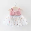 Robes de fille Summer Girls Suspender Robe bébé fille avec des ailes étoiles Moon Cartoon broderie Patchwork Mesh Robe